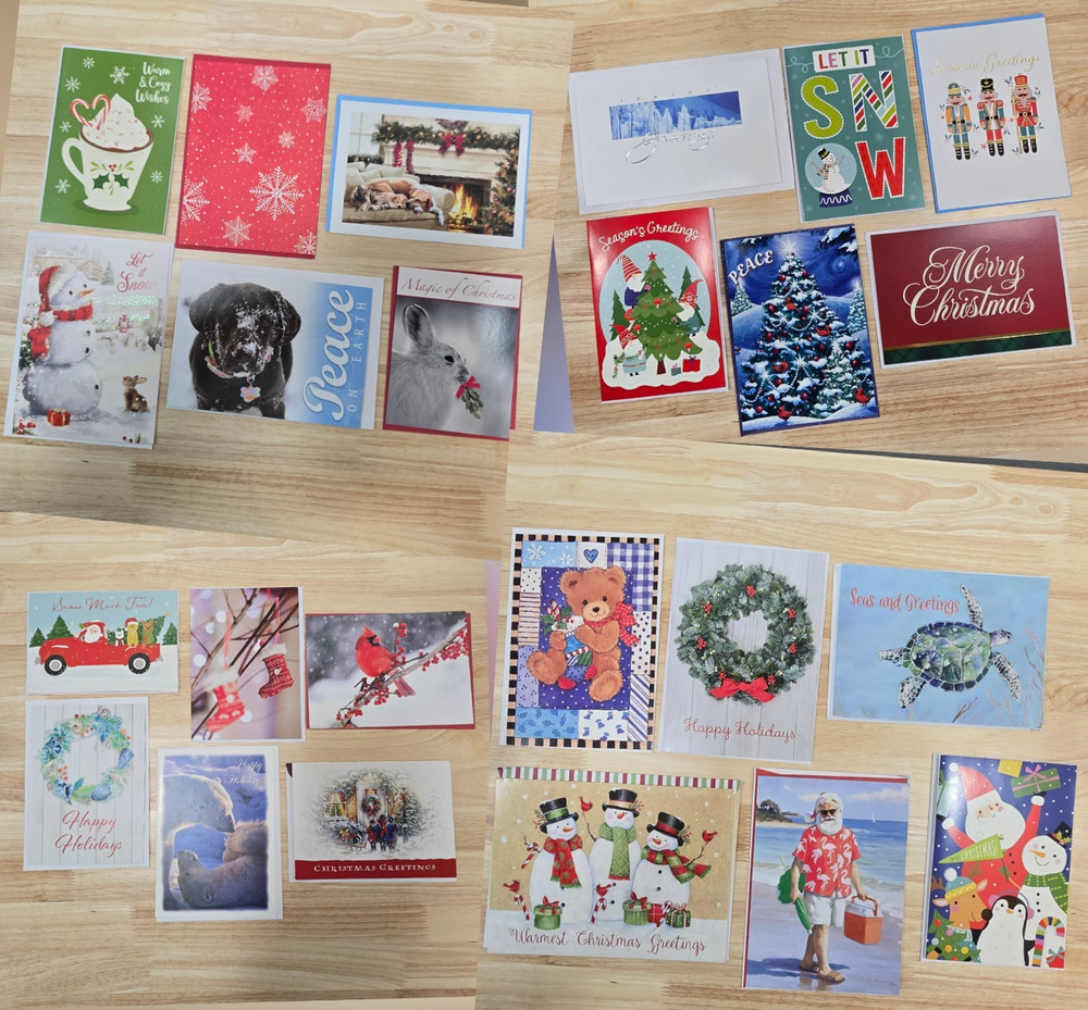 Lot of 24 Assorted Unused Christmas Season Holiday Greeting Cards with Envelopes